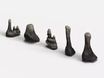 Cave Rock Set Low-poly 3D model