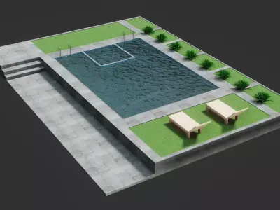 Swimming Pool - Low Poly - GameReady Low-poly 3D model