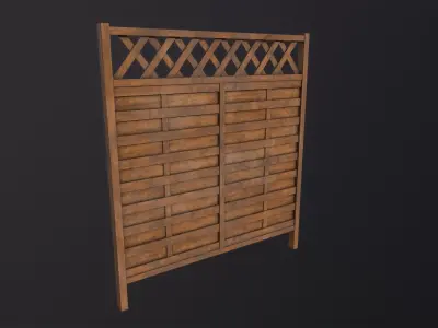 Modular Fence 3D Model Low-poly 3D model