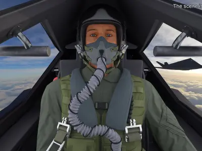  Aircraft Stealth F-117 Nighthawk with Pilot 