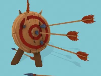 Wooden Target Practice  Low-poly 3D model