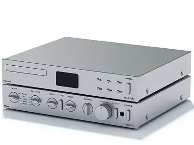Modern Polished Aluminum Hi Fi System 3D model