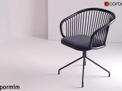 Expormim-Upholstered chair Huma B 3D model