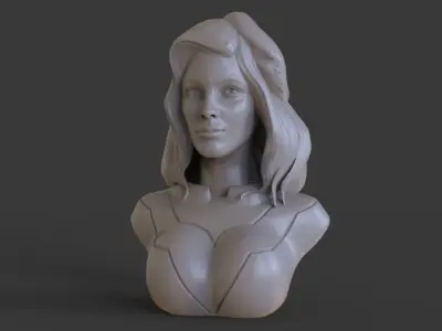 Steampunk Girl Bust 3D print model