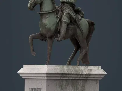 Equestrian statue of Louis XIV 3D model