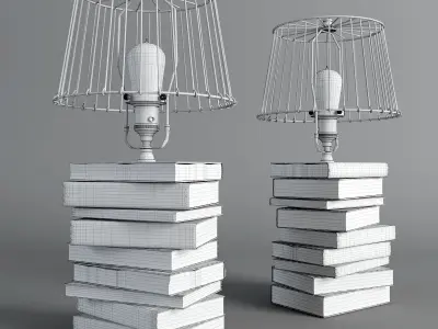 Lamp from books 3D model