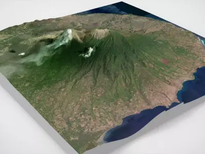 Volcano Lewotobi Flores Island Indonesia 3D model