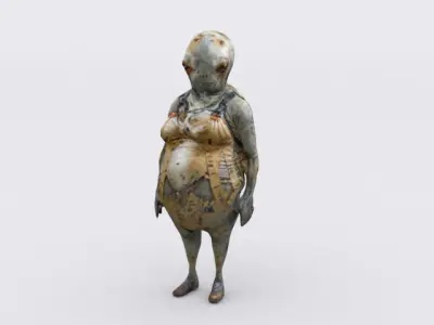 Alien explorer Low-poly 3D model