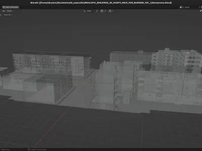 50 Realistic Buildings 3D Assets Pack For Blender Vol 1 Low-poly 3D model