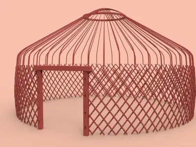 Kazakh yurt 3D model