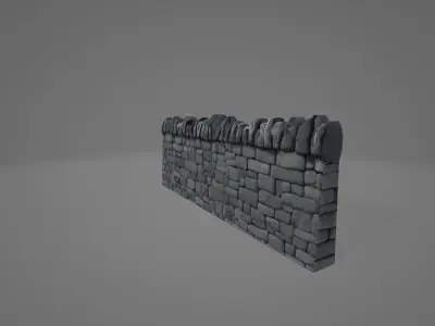 Low Poly Stone Wall Low-poly 3D model