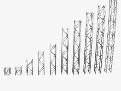 Big Square Truss Collection - 10 PCS Modular 3D model