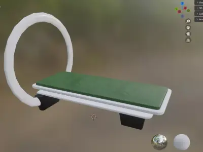 Bed Sci-fi Low-poly 3D model