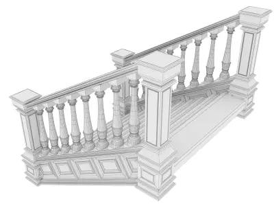 Wooden Stair 3D model
