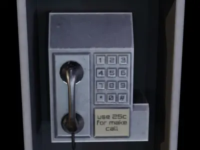 Street Phone Low-poly 3D model