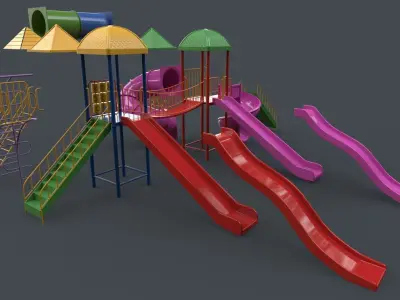 PBR Playground Outdoor Jungle Gym 14 Low-poly 3D model