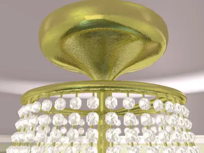 Pendant lamp of metal and glass 3D model