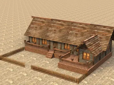 Medieval house sixteen 15 Low-poly 3D model