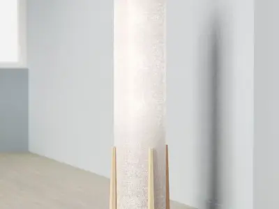 Tall Floor Fabric Lamp 3D model