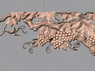 Artcam Aspire grape 3D relief models  STL file used for CNC E615 3D model