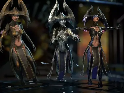 Biochemical Monster Woman 04 Low-poly 3D model