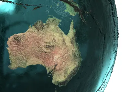 Earth Water 3D Globe Contours Map Low-poly 3D model