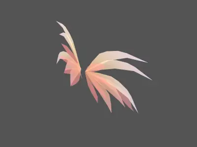 Low Poly Wings v4 001 Low-poly 3D model
