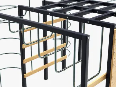 Outdoor playground mountain stairs set 3D model