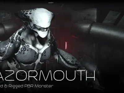 Razormouth - Animated Low Poly PBR Monster Low-poly 3D model