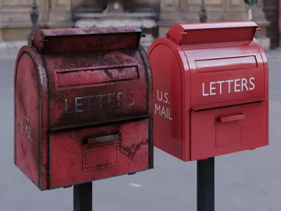 Letter box Low-poly 3D model