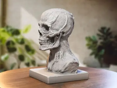 Robot Skull dragon bust Cyborg skull dragon 3D print model buy