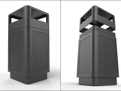 Trashcan m1 Low-poly 3D model