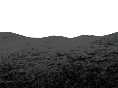 Hilltop topography and landform 3D model