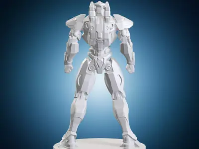 Sci Fi Armored Soldier Statue 3D print model