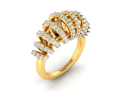 Diamond Ring For Women 3d Print Model 3D print model 12