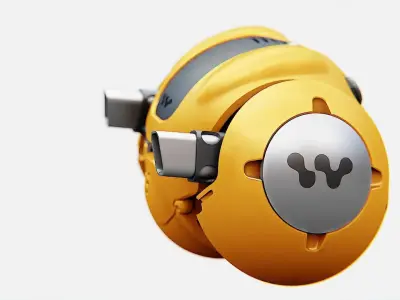 SKULL BOT X-700 RIGGED ANIMATED 3D model