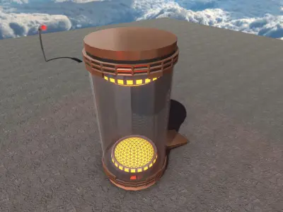 Sci-Fi Capsule Low-poly 3D model