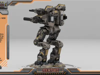 Goliath BattleMech Low-poly 3D model