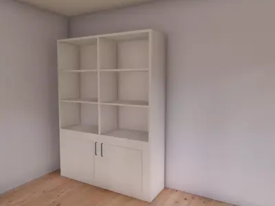 Bookshelf 3D Model with basic room 3D model