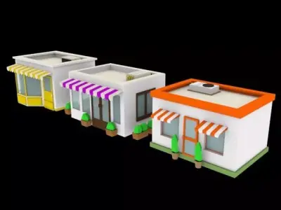 Anim Shops for Games AR VR Environments 3D model