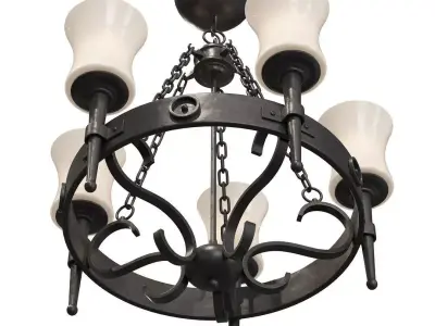 5 Lamp Ceiling Light 3D model
