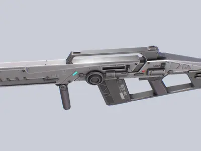 Scifi rifle Low-poly 3D model