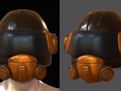 Helmet plastic mask protection isolated plastic scifi  Low-poly 3D model
