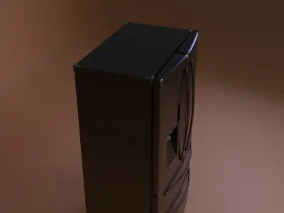 French Door Refrigerator Low-poly 3D model