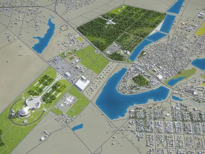 Yamoussoukro Low-poly 3D model