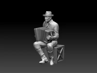 street musician 3D print model