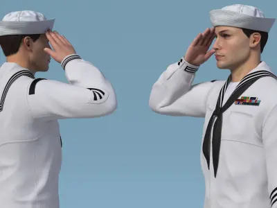  US Navy Sailor Salutes 