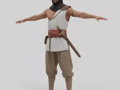 Legendary Muscular Warrior  Stylized 3D Character Low-poly 3D model