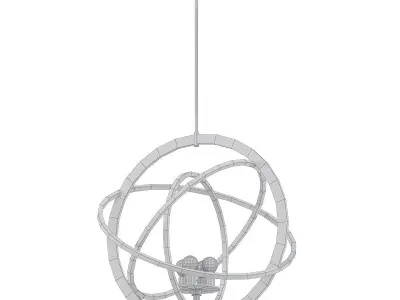 Ibis 4 circular pendant light in chrome and gold 3D model