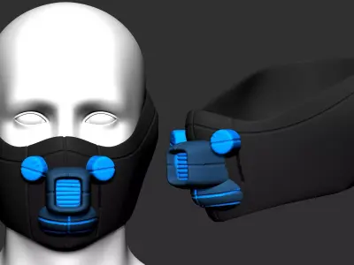 gas mask helmet scifi high poly sculpt 3d printable ver 7 3D model
